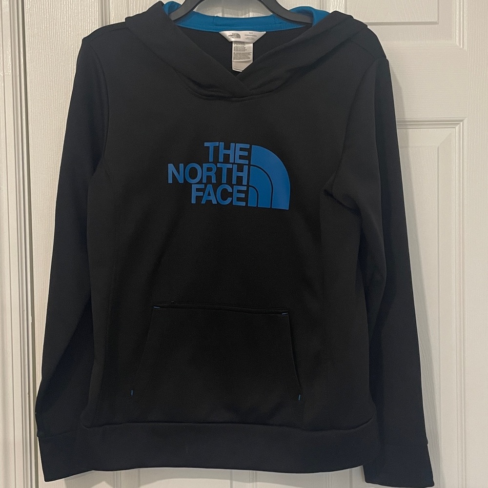 Women’s The North Face Black Hoodie with Blue Accents in medium